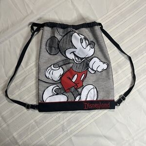 Vintage Walt Disney World Mickey Mouse Backpack Drawstring Cinch Bag Disney Park